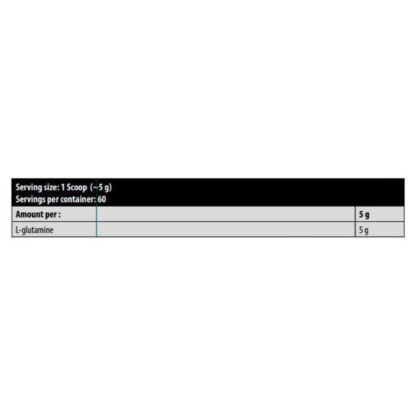 Tabla nutricional -300g glutamina kevin levrone