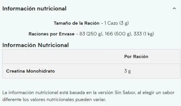 Inforomacion-Nutricional-Creatina-MYPROTEIN