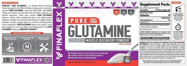 tabla nutricional pure glutamina finaflex