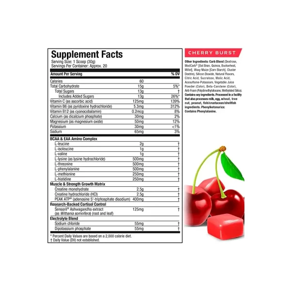 tabla nutricional del cell tech elite
