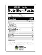 TABLA NUTRICIONAL DE LA ISO 100 VAINILLA 5LB