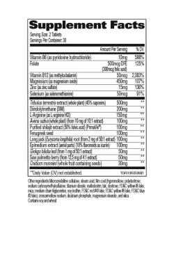 testrol gold INFORMACION NUTRICIONAL